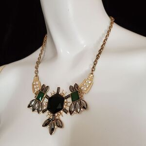 Sofia Gold, Black, Gray, & Green Necklace